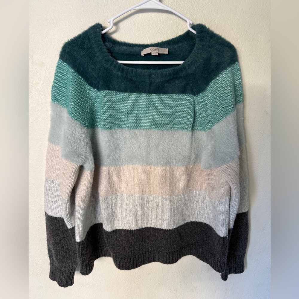 LOFT Teal Plush Knitwear Women’s size‎ Large Petites pullover